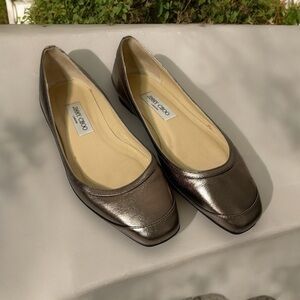 Jimmy Choo  Leather metallic shoes 39.5